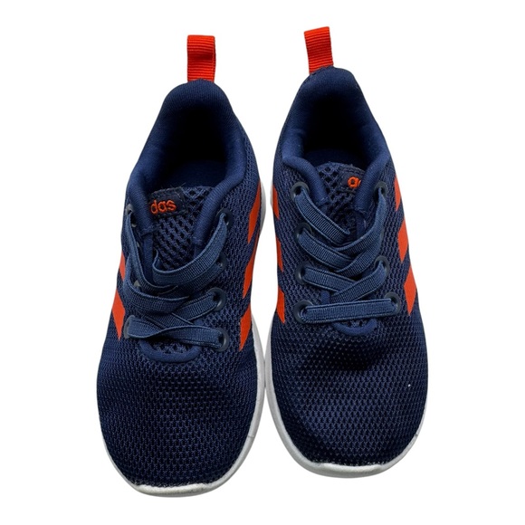 Adidas Kids Sneakers Size 5.5K Navy Blue‎ Red Stripes Mesh Running Shoes - Picture 1 of 10